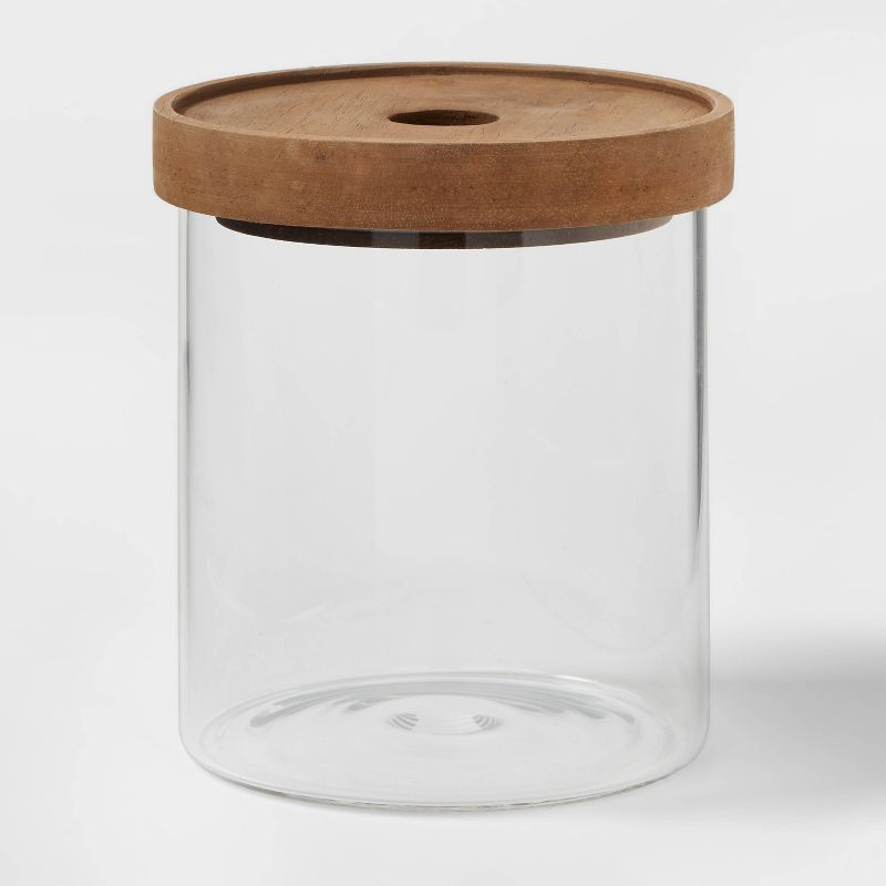 Glass Storage Canister with wood lid - Small - Threshold&#8482;, 1 of 10