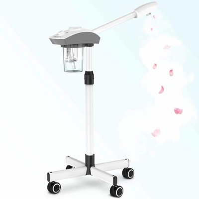 TASALON Professional Facial Steamer Machine on Wheels, Hot Ozone Face Steamer for Facial - White
