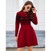 Womens Sweater Dress Long Sleeve Crewneck High Waist A-Line Cute Knitted Mini Sweater Dress - 4 of 4