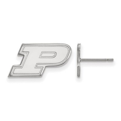 Black Bow Jewelry 14k White Gold Purdue Boilermakers NCAA Post Earrings
