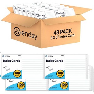 Index Cards 3x5 Bulk, Notecards, Flashcards, Notecards 3x5 lined, Blank on Back, Flashcards for School Home and Office, Ruled Index Card, 100 Per Pack - 1 of 2