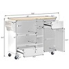 JUJABU Kitchen Island Cart with Storage Cabinet, Spice Rack and Two Locking Wheels, Solid wood desktop - 3 of 4