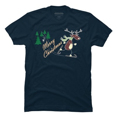 Men's Design By Humans Christmas Reindeer for darks By ozdilh T-Shirt
