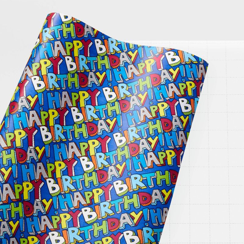 20sq ft &#39;Happy Birthday&#39; Gift Wrapping Paper - Spritz&#8482;, 3 of 6