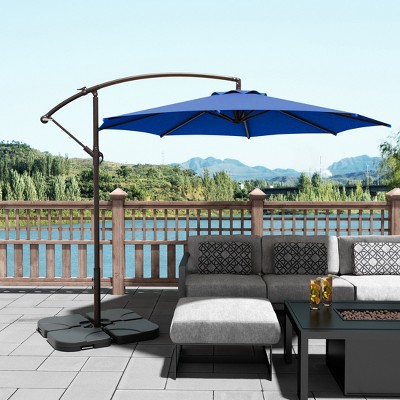 WestinTrends 10 Ft Outdoor Patio Cantilever Offset Umbrella with Base Weights