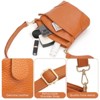 Crossbody Bags for Women, Real Leather Crossbody Handbags Purses Sling Crossover Shoulder Bag Shoulder Handbags Orange - 3 of 4