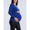 Women's Square Neck Rib Knit Long Sleeve Tee | Motherhood Maternity - 3 of 4