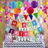 Happy Birthday Banner With Colorful Paper Flag Bunting Paper Circle Confetti Garland Swirl Streamers Honeycomb ball for Birthday Party Decorations - 3 of 4