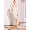 Hobemty Women's High Waist Shiny Fabric Midi Length A-Line Skirts - 3 of 4