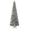 Home Imports Emporium 9ft Slim Snow Flocked Christmas Tree with Lights, Skinny Pencil Christmas Tree Prelit with 1455 Branch Tips, 500 Warm Lights - 2 of 4
