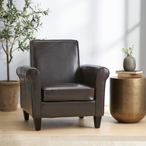 GDFStudio Cinnabar Contemporary Upholstered Club Chair with Rolled Arm - 1 of 4