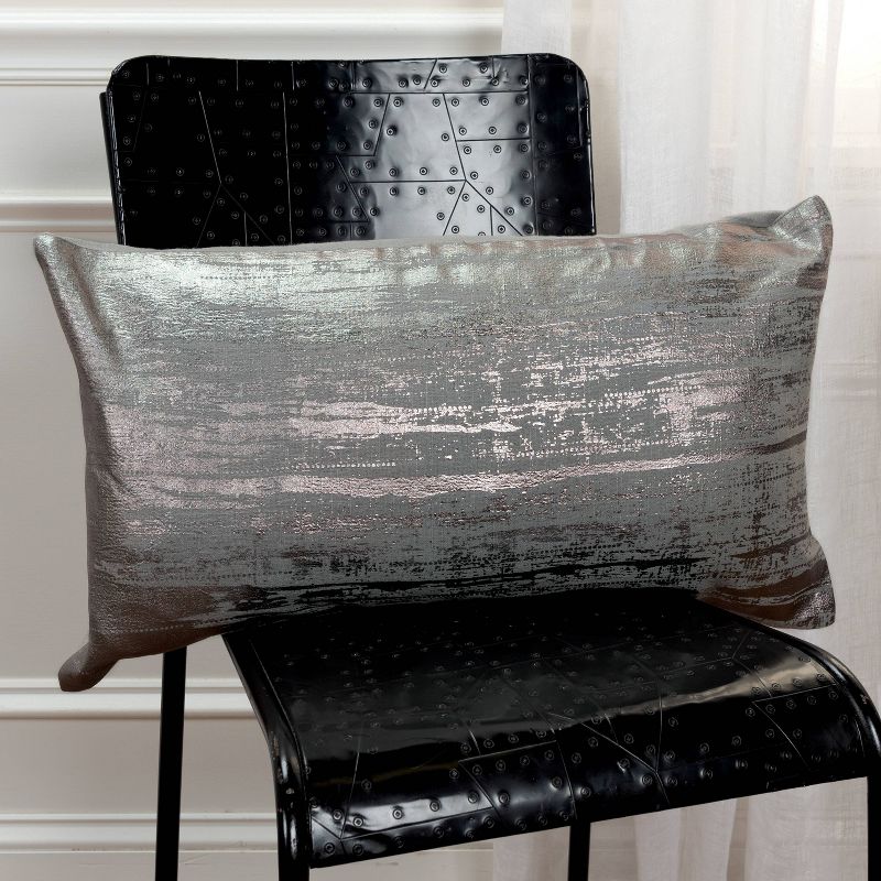 14"x26" Oversized Abstract Polyester Filled Lumbar Throw Pillow - Rizzy Home, 6 of 8