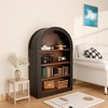 TOAOTBNBO 4-Tier Large Bookshelf Storage Organizer, Wide Bookcase with Arched Design, Display Bookshelves for Library and Bedroom, Black - 4 of 4