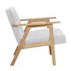 NicBex 1pc Accent Chair with Solid Rubberwood Frame Lounge Chair Reading Chair Comfy Chair Home Furniture for Living Room, Gray,Natural - 4 of 4
