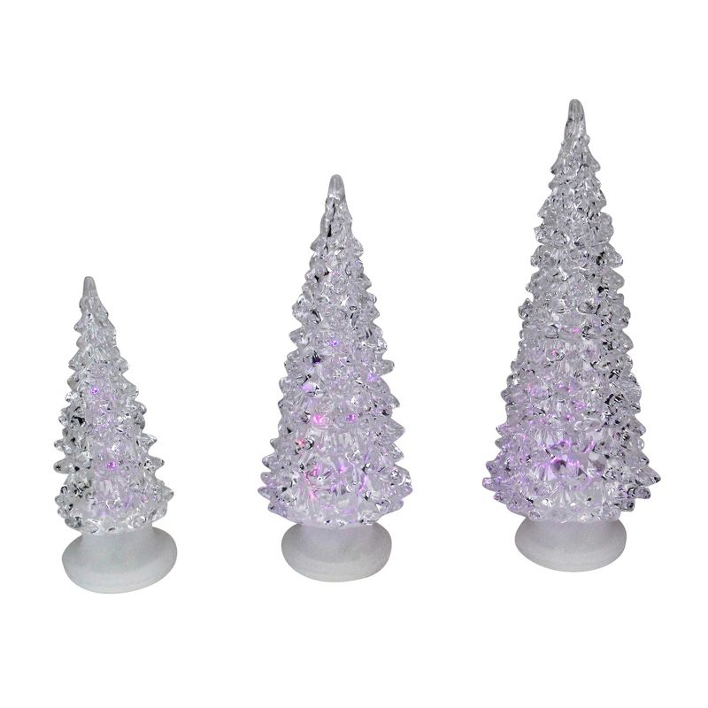 Northlight Set of 3 Clear Color Changing LED Lighted Christmas Trees, 1 of 3