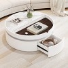 29.5" Modern Round Lift-Top Coffee Table with Storage, Compact Center Table for Small Living Rooms or Apartments – The Pop Home - 3 of 4