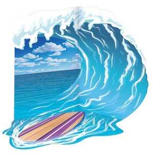 Beistle Luau Surfing Photo Prop Stand-Up, 7' 6" x 7', (1/Box) Multicolored - 1 of 4