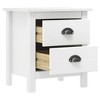 vidaXL Bedside Cabinet Set of 2 White Solid pine wood Medium - 4 of 4