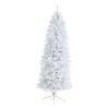 6ft. Slim White Artificial Christmas Tree with 250 Warm White LED Lights & 743 Branches – Sleek Elegant Holiday X-Mas Glow - 3 of 4