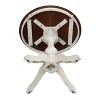 International Concepts 30" Round Top Pedestal Dining Table Antiqued Almond/Espresso: Mid-Century Style, Seats 4 - 2 of 3