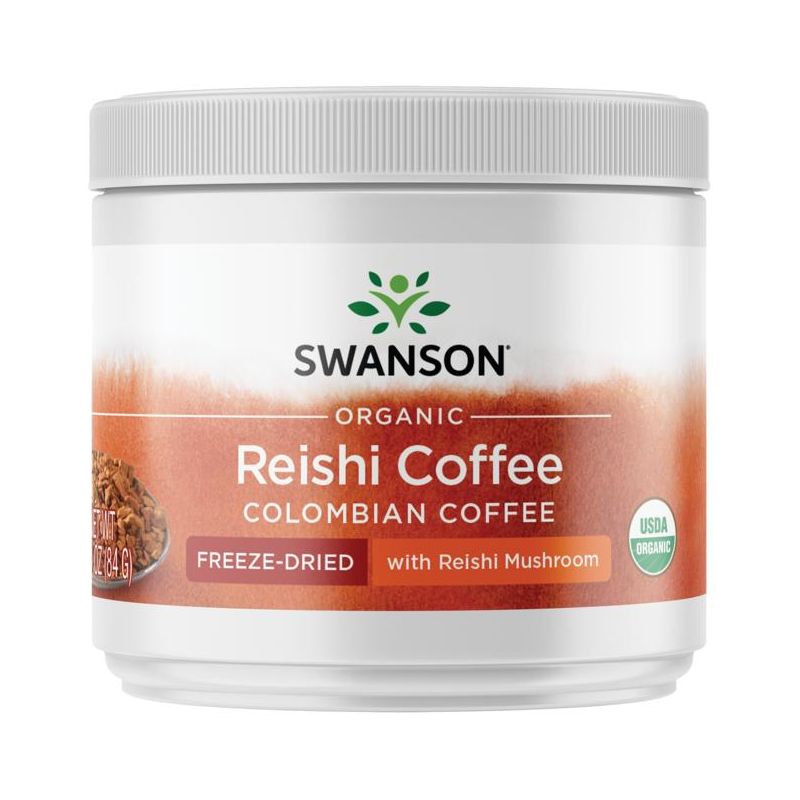 Swanson Organic Reishi Coffee Colombian - Freeze-Dried w/Reishi Mushroom 3 oz Jar, 1 of 3