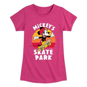 Girls' - Disney - Skater Mickey Fitted Short Sleeve Graphic T-Shirt - 1 of 4
