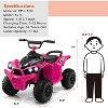 Costway 12V Ride On ATV Battery Powered Electric Vehicle for Kids with Tread Tires Forward/Backward Horn Music Lights High/Low Speed - 3 of 4