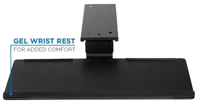 Black Adjustable Under Desk Keyboard Tray with Gel Wrist Pad