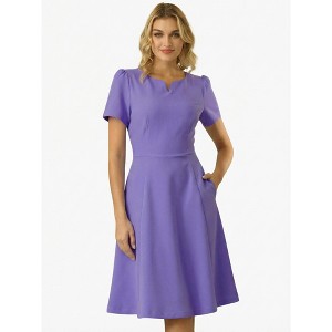 a line work dresses for women business casual dresses acelyn Women's Casual Long Sleeve Lapel V Neck Work  Dress Elegant Business Office