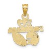 Black Bow Jewelry 14k Yellow Gold Small I Heart Football Pendant, 17mm (5/8 inch) - 3 of 4