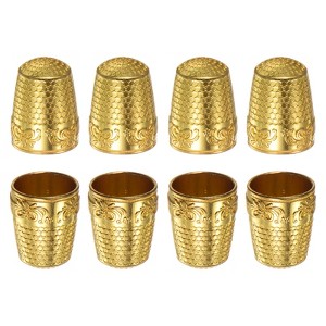 Unique Bargains Copper Finger Protector DIY Craft Embroidery Sewing Thimble 8 Pcs - 1 of 4