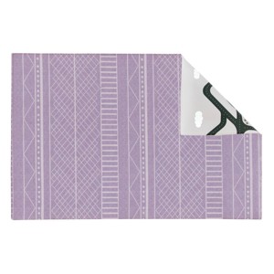4'x7' Cali Play Kids' Rug Lavender - Ruggish: Toddler Floor Mat, Indoor Medium Pile, Stripe Pattern - 1 of 4