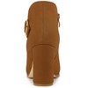 Allegra K Women's Buckle Side Zip Chunky Heels Ankle Booties - 3 of 4