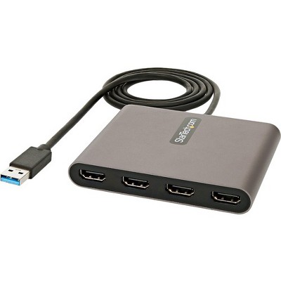 StarTech.com USB 3.0 to 4x HDMI Adapter - External Video & Graphics Card - USB Type-A to Quad HDMI Display Adapter Dongle - 1080p 60Hz