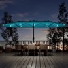 15 Ft Large Patio Umbrella with Solar Lights, Outdoor Double-Sided Rectangle Umbrella with Base, Outdoor Umbrella for Backyard, Pool, Patio - 3 of 4