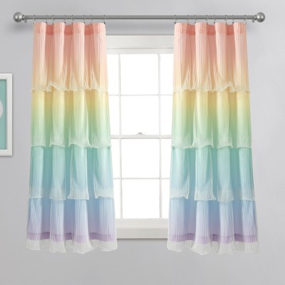 Lush Decor Rainbow Ombre Nerina Window Curtain Rainbow Pair 36x63