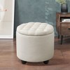 NicBex Round Storage Ottoman for Bedroom,Linen Storage Bench with Removable Lid,Ottoman for Living Room,Bedroom,Entryway - 2 of 4