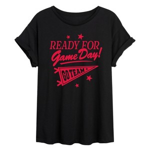 Women's - Instant Message - Ready For Game Day Oversized Graphic T-Shirt - 1 of 4