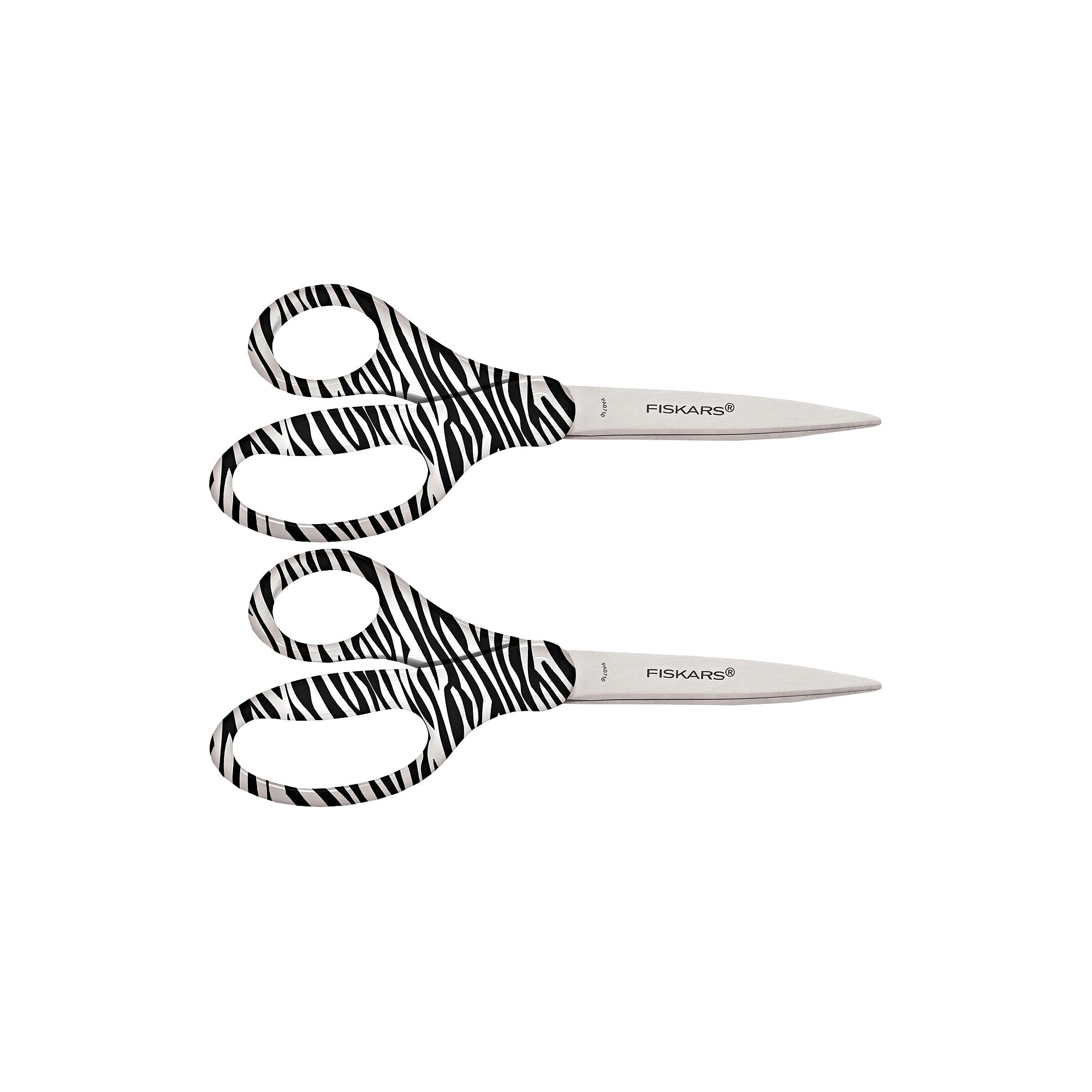 'Fiskars Scissors 8'' Pointed - Black/White striped - 2 Pack, White Black'