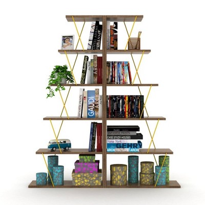 NicBex 57" Tall Modern Bookshelf with Open Shelves,5-Tier Ladder Bookshelf Organizers,Sturdy Display Rack for Living Room,Office