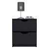 Vynxaria Basilea 2 Drawers Nightstand , End Table, Side Table Pull Out System -Black - 4 of 4