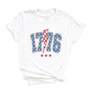 Simply Sage Market Women's 1776 Stars Lightning Bolt Short Sleeve Graphic Tee - 1 of 3