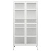 vidaXL Display Cabinet White Steel, Tempered Glass Large Display Cabinet - 3 of 4