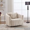 Oversized Velvet Swivel Accent Chair, 40.35"W Tufted Modern Barrel Armchair with Pillows for Living Room or Office-Maison Boucle - 2 of 4