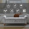 Storage Ottoman Bench with Armrests, 62'' l 22'' w 23.56'' h Buckle Hinge Flip Cover Large Storage Bench, Footstool - 2 of 4