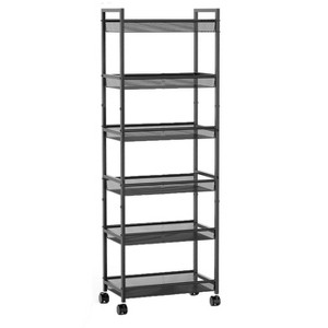 Itopfox 6-Tier Slim Rolling Storage Cart, Narrow Mobile Shelving Organizer with Wheels, Metal Wire Storage Rack for Kitchen, Bathroom, Living Room - 1 of 4