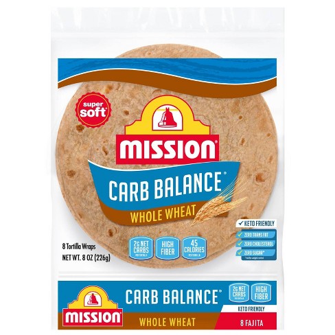 Mission Carb Balance Fajita Size Whole Wheat Flour Tortillas - 8oz/8ct - image 1 of 3