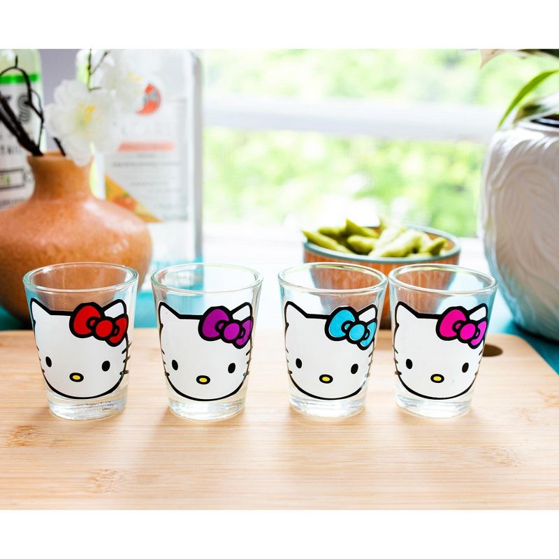 Silver Buffalo Sanrio Hello Kitty Faces 1.5-Ounce Mini Shot Glasses | Set of 4, 2 of 8