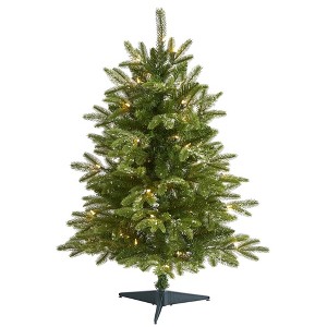 Nearly Natural 3’ Snowed Grand Teton Fir Prelit LED Artificial Christmas Tree - 1 of 1