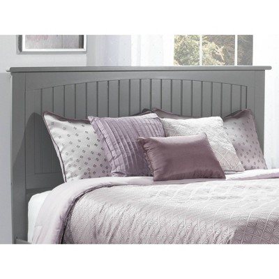 Gray King Solid Wood Headboard with Storage
